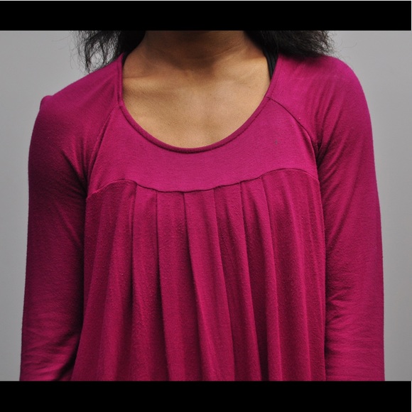 Fuchsia long sleeve balloon tunic - Picture 2 of 5